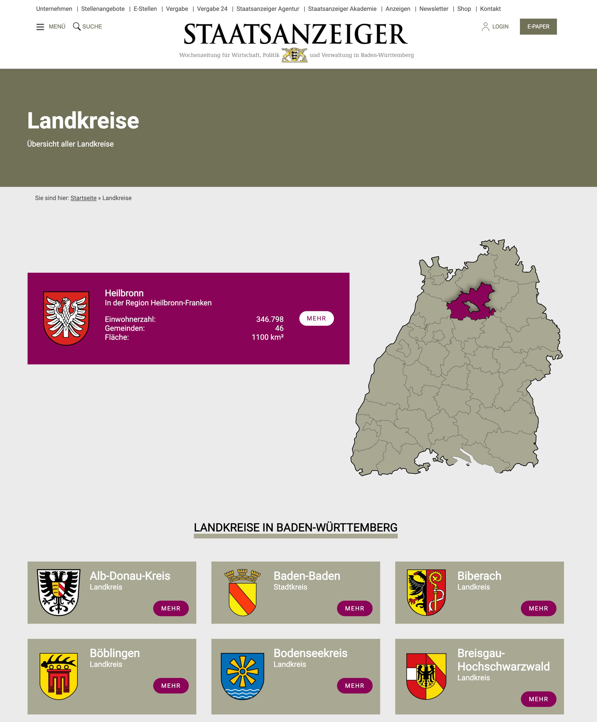 staatsanzeiger.de municipalities landing page