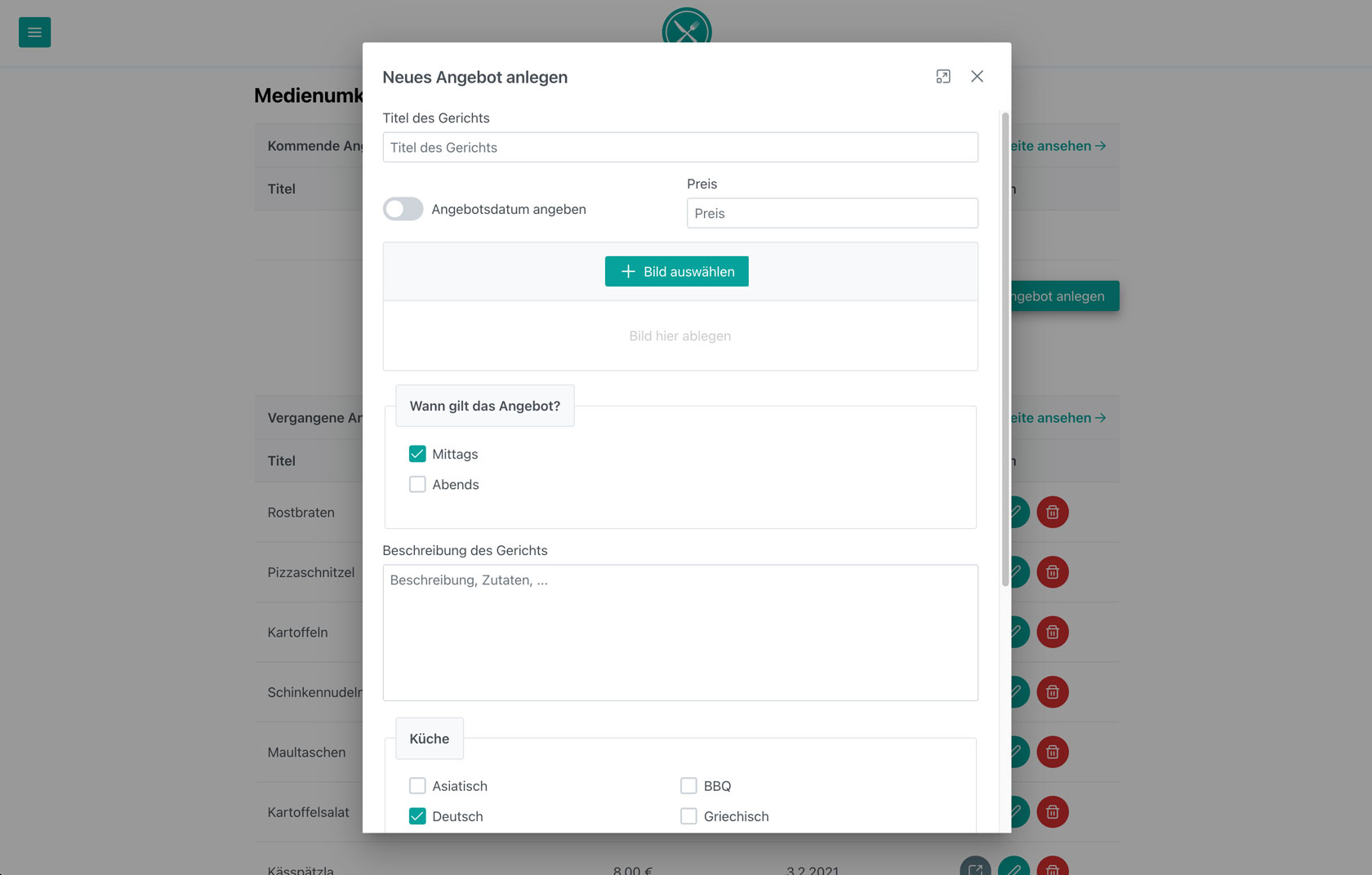 tagesessen.de restaurant detail page